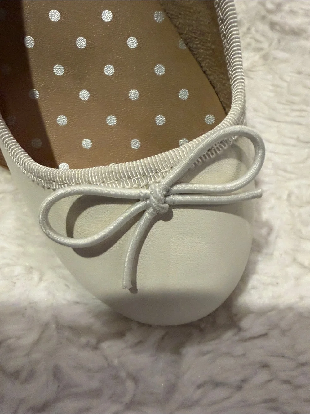 White Girls  Ballet Flats with Bow - Casual Slip-On